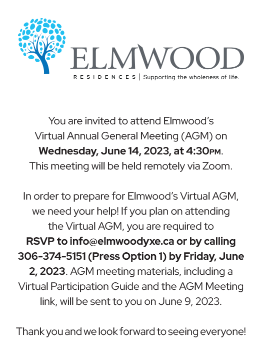 You are invited to attend Elmwood’s Virtual AGM